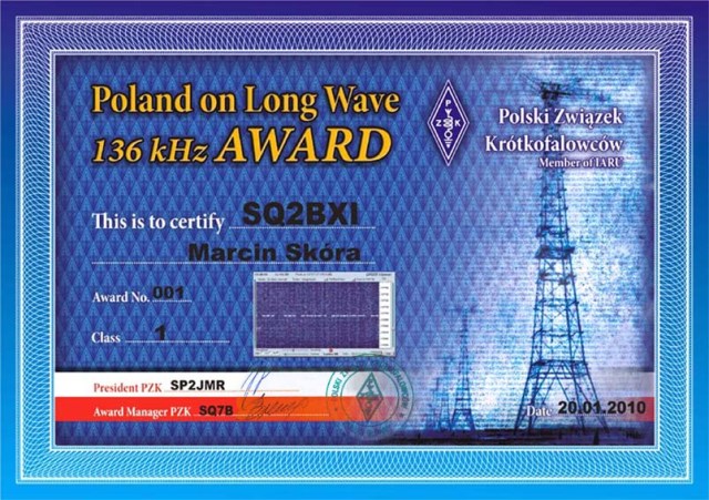 POLAND 136 KHZ AWARD