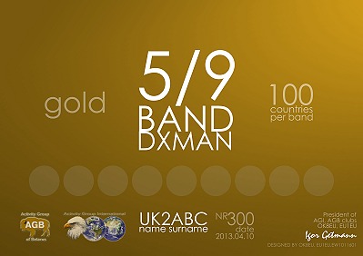 Диплом 5/9 Band DXMAN золото