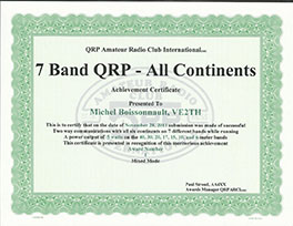 «7 Band All Continents» award