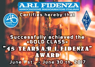 « 45 years A.R.I. Fidenza » award