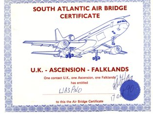 « South Atlantic Air Bridge Certificate » award