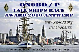 « Tall Ships Race Antwerp 2010 » award