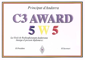 Диплом « Andorra 5 Bandes »