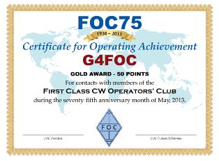FOC75 award