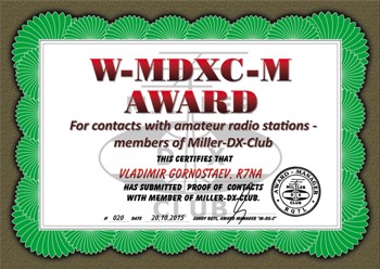«W - MDXC – M» award