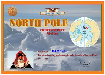 North Pole Certificate award