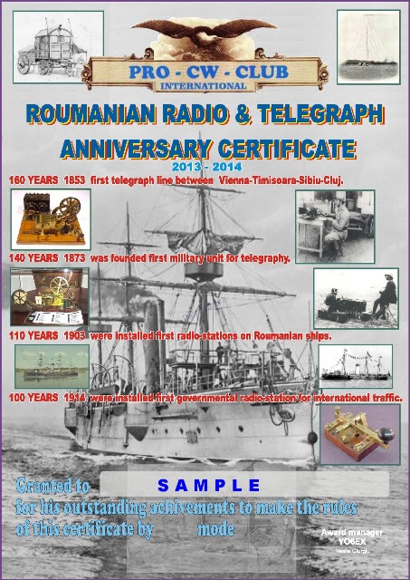 Roumanian radio and telegraph anniversary award