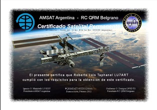 «  Certificado Satelital  » award