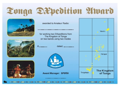Диплом « Tonga DXpediton Award »