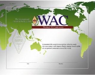 Диплом « Worked All Continents (WAC) Award »
