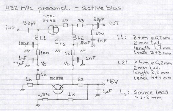      Усилитель на 430 мгц, коэфициент шума 0.26 дб, усиление 23.2 дб 